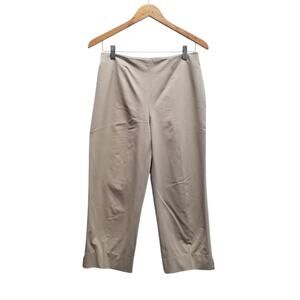 Piazza Sempione Audrey Crop Pants 42 Women’s Cotton Khaki Stretch Side Slit US 6